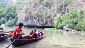 Sailing into a cave in Hpa An Myanmar